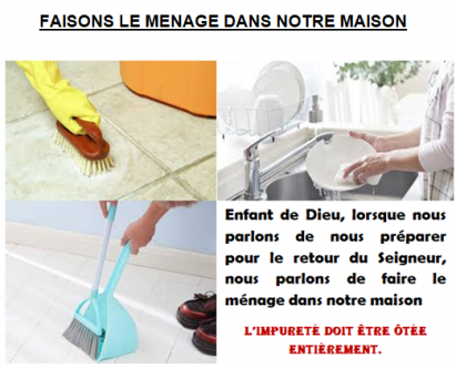 Faisons le menage de notre maison